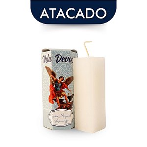 Vela De São Miguel Arcanjo Perfumada Com Oração Branca Atacado