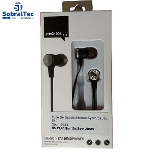 Fone De Ouvido Estéreo Synchros JBL E10