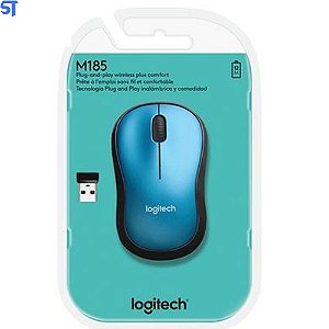 Mouse sem Fio Logitech Laser 1000DPI M185 Azul