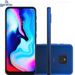 Smartphone Motorola Moto E7 Plus Azul Navy 64GB, 4GB RAM, Tela de 6.5”, Câmera Traseira Dupla, Android 10