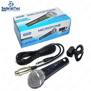 Microfone 78 dB KNUP KP-M0014 Com Cabo XLR -P10 de 3 Metros