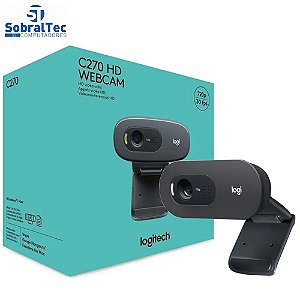 Webcam Gamer C270 HD 720p Com Microfone Plug-and-play 3 MP Original - Logitech