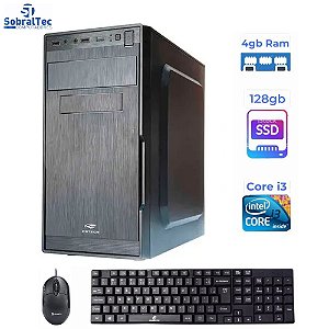 Computador Core i3-3240 HD SSD 128GB Memória Ram 4GB Gabinete C3Tec Com Teclado e Mouse