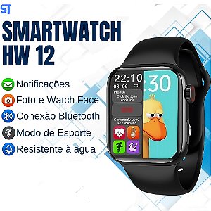 Relógio SmartWatch HW12 Preto 40mm Tela Infinita Com Sensor Cardíaco