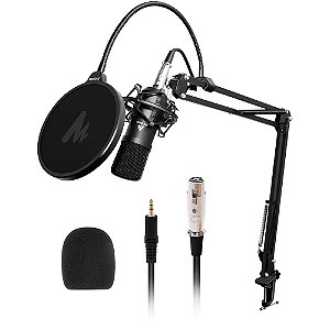 Microfone Condensador Maono 3.5mm Profissional, Para Estúdio, Podcasts, Transmissões E Gravações Para Youtube - AU-A03