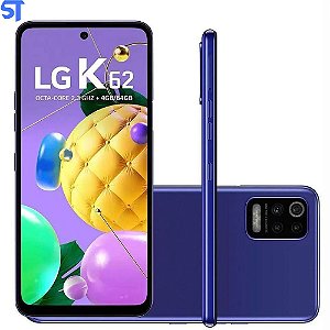 Smartphone LG K62 64GB Azul 4G Processador Octa-Core 4GB RAM Tela 6,59 Camera Quádrupla + Selfie 13MP Android Dual Chip