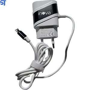 Carregador Inteligente Inova V8 Branco Com Preto - CAR-G5191