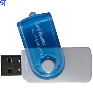 Adaptador All In One USB 2.0  - Branco Com Azul