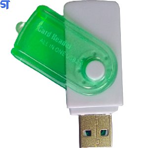 Adaptador All In One USB 2.0 - Branco Com Verde