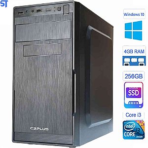 Computador ST Core i3-2100- HD SSD 256GB- Memória 4GB- Gab MT-23V2BK- Windows 10