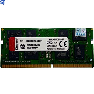 Memória Ram Notebook 8GB Kingston KVR24S17D8/8-SP 2400Mhz DDR4 - Verde