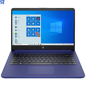 Notebook HP Intel Celeron N4020 Memória Ram 4GB- HD SSD 64GB- Tela 14-DQ0005DX 14" - Azul