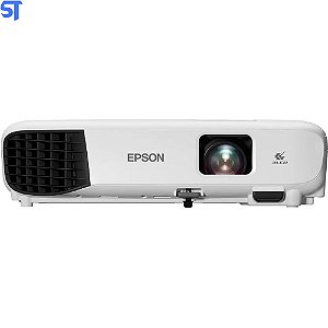 Projetor Epson PowerLite E10+ XGA 1024x768p - Portátil 3600 Lumens 3LCD USB HDMI Branco