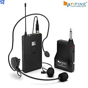 Microfone De Lapela Sem Fio Fifine Com 15 Canais UHF1 K037B