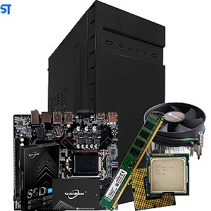 Kit Para Montagem de Computador- Gabinete Com Fonte- Placa Mãe-Processador Core i3 2100- Memória Ram 4GB- HD SSD 120GB