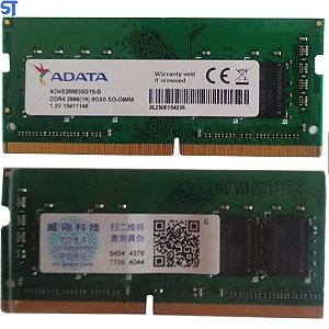 Memoria Ram Notebook Ddr4 8Gb Pc4 Adata 2666 Mhz AD4S266638G19-B