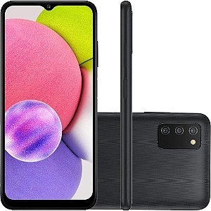 Smartphone Samsung Galaxy A03s 64GB Preto 4G - 4GB RAM Tela 6,5” Câm. Tripla + Selfie 5MP