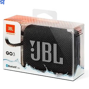 Caixa de Som Portátil JBL GO 3 Bluetooth 5.1 À Prova D'água e Poeira IP67 Preto