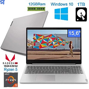 Notebook Lenovo Ideapad S145 -Ryzen 5-3500U- 12GB Ram -HD 1TB - 15,6" HD Antireflexo- RX Vega 8 -Prata Com Windows 10