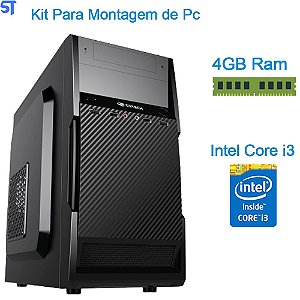 Kit Para Montagem de Computador- Placa Mãe- Processador Core i3-2100+ Memória Ram 4GB- Gabinete ATX Com Fonte e Cooler