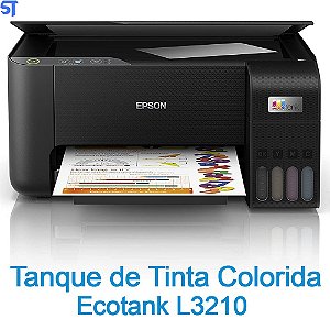 Impressora Multifuncional Epson Ecotank L3210 - Tanque de Tinta Colorida USB