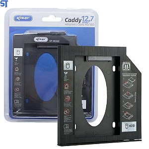 Gaveta Caddy Adaptador Para Segundo HD De Notebook Ou SSD 12.7mm Knup KP-HD022