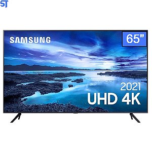 Smart TV 65" UHD 4K Samsung 65AU7700, Processador Crystal 4K, Tela sem limites, Visual Livre de Cabos, Alexa built in, C