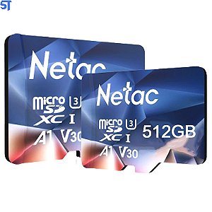 Cartão Micro SD Classe 10 U3 SDXC Netac 512Gb 100Mb/s De Leitura