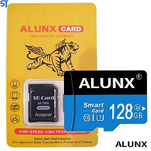 Cartão Micro SD Alunx 128Gb 25MB/s De Leitura