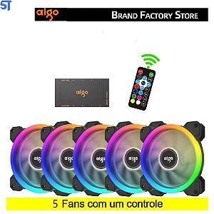 Cooler Fan RGB Gamer Aigo DR12 RGB - 5 em 1 Com Controle