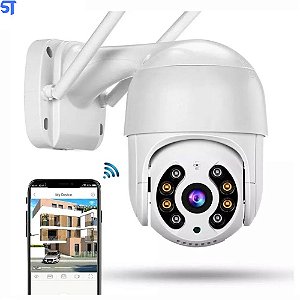 Câmera IP Mini Speed Dome WiFi Externa 3MP S/Cartão Alerta De Duas Vozes Detecção Humana-Áudio-IR Visão Noturna- A8-3MP-