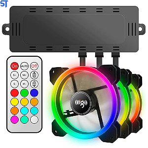 Cooler Fan RGB Gamer Aigo DR12 RGB - 4 em 1 Com Controle