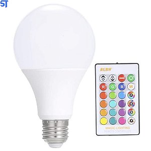 Lâmpada Led Branca RGB Com Controle Remoto Luckfoyou- AC85-265V