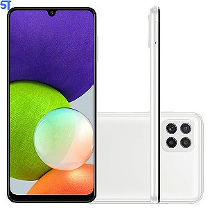 Smartphone Samsung Galaxy A22 128GB Branco 4G - 4GB RAM Tela 6,4” Câm. Quádrupla + Selfie 13MP