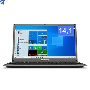 Notebook Compaq 420 Intel Pentium-N3700 4GB 120GB SSD LED Webcam HD Tela 14,1'' Windows 10 Cinza + Office 365