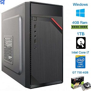 Computador Core i7 3770 3.4 GHZ - Memoria Ram DDR3 4GB - HD 1TB - Gabinete Micro Atx Com Fonte 230W - Placa Video 4 GB