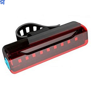 Lanterna Sinalizadora Traseira Led Vermelho De Bicicleta 1200 mAh Recarregável Via USB - Kaipitan- BL-QX-W06