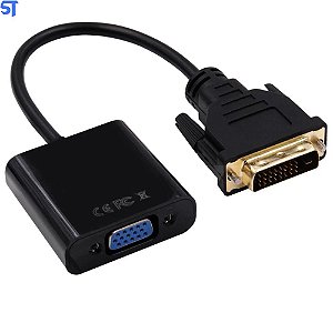 Cabo Adaptador VGA Para DVI HD 24+ 1 Para Monitor, Tv, Projetor 20cm