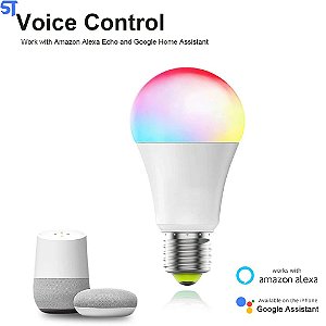 Lâmpada Inteligente Com RGB Controle Por Voz Google Assistant e Alexa Integrada- Avatto 15w