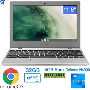 Notebook Samsung Chromebook 11.6 HD Intel Celeron N4000 32GB e.MMC 4GB Chrome OS E310XBA-KC1