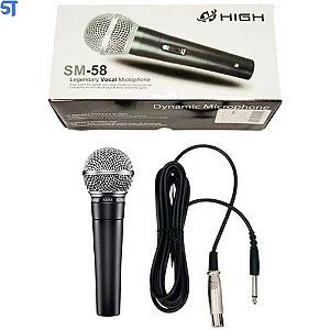 Microfone Sm 58 Profissional Com Cabo Legendary Vocal- SM-58