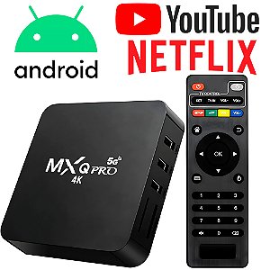 Receptor TV Box MXQ PRO 5G 4K, Quad-Core, CPU 64 Bits, Sistema Android - Preto