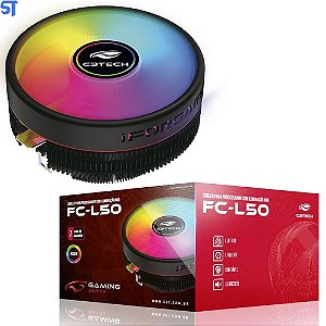 Cooler para Processador 98mm, RGB, Intel e AMD - FC-L50RGB- C3Tech