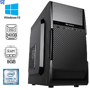 Computador Core i3-7100 - Ram 8GB DDR4 - SSD Kingston 240GB - Gabinete ATX MT-25V2BK