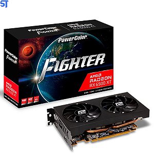 Placa de Video 4GB PowerColor Radeon RX 6500 XT Fighter Oc, GDDR6, 64-bit, Axrx-6500xt-4gbd6-dh/oc