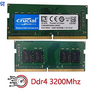 Memória Ram Notebook 8GB DDR4 3200MHz Crucial