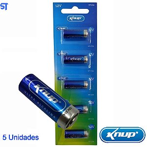 Mini Bateria 12v 23a Ultra Alcalina Kp-23a Knup Cartela Com 5