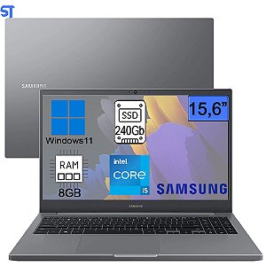 Notebook Samsung Book, Intel Core i5 1135G7, 8GB, 256GB SSD, 15,6", Cinza Chumbo - NP550XDA-KH2BR