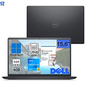 Notebook Dell Inspiron i15-i1100-A10PF 15.6" Full HD Intel Pentium Gold 4GB 128GB SSD+1TB na nuvem Windows 11 Microsoft