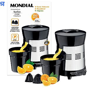 Espremedor Extrator de Sucos Mondial, Turbo 250W Black Premium, Bivolt - E-10